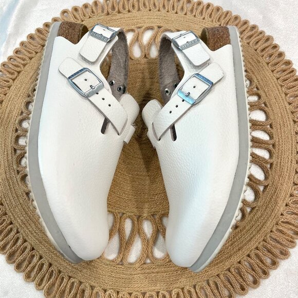 Birkenstock Tokio Super Grip Leather White Slide On Strap Clog Size EU 39 - Picture 4 of 9